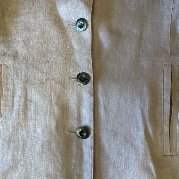 Vintage Joseph Ho Women's Size 8 Nautical Anchor Embellished Linen Blazer Jacket - Picture 3 of 7